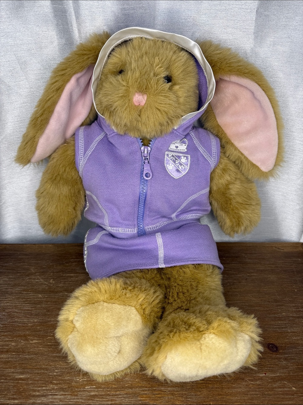 Build A Bear Bunny Big Ears Retired VTG Workout Hooded Zipper Vest Top Skirt